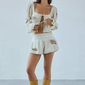 Urban Outfitters Kimchi Blue Clara Floral Embroidered Set